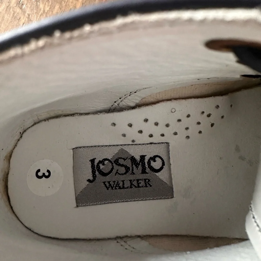 Josmo Baby Leather Navy First Walker Hard Sole Shoes Size 3 New